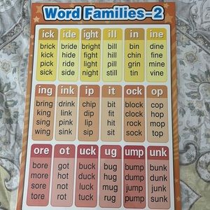 Word family learning boards
